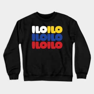 Iloilo Philippines Flag Typography Crewneck Sweatshirt